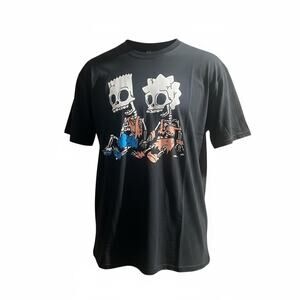 The Simpsons Bart & Lisa Skeleton Graphic Tee Black Size XL